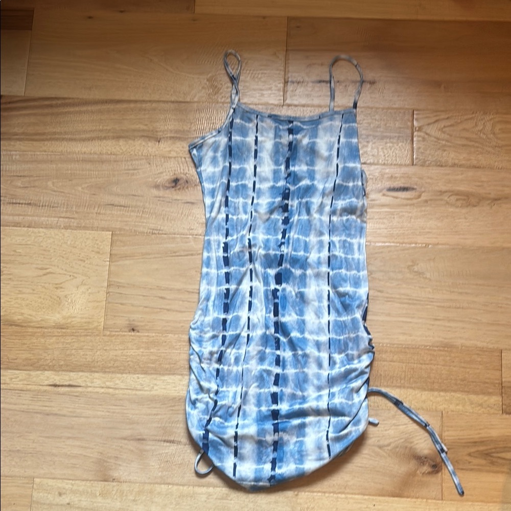 SHEIN Blue Tie-Dye Mini Dress